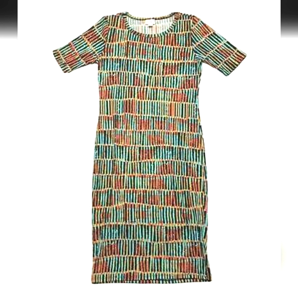 LuLaRoe Julia Print Short Sleeve Dress Sz. S